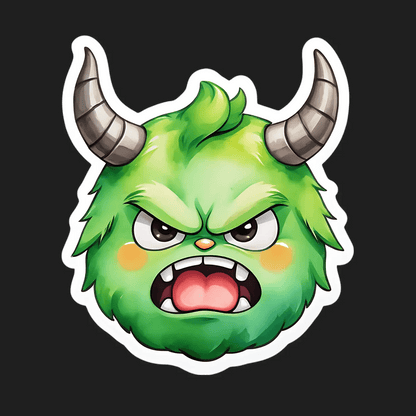 Green Monster Sticker - UV DTF Design - Heat Press Transfer