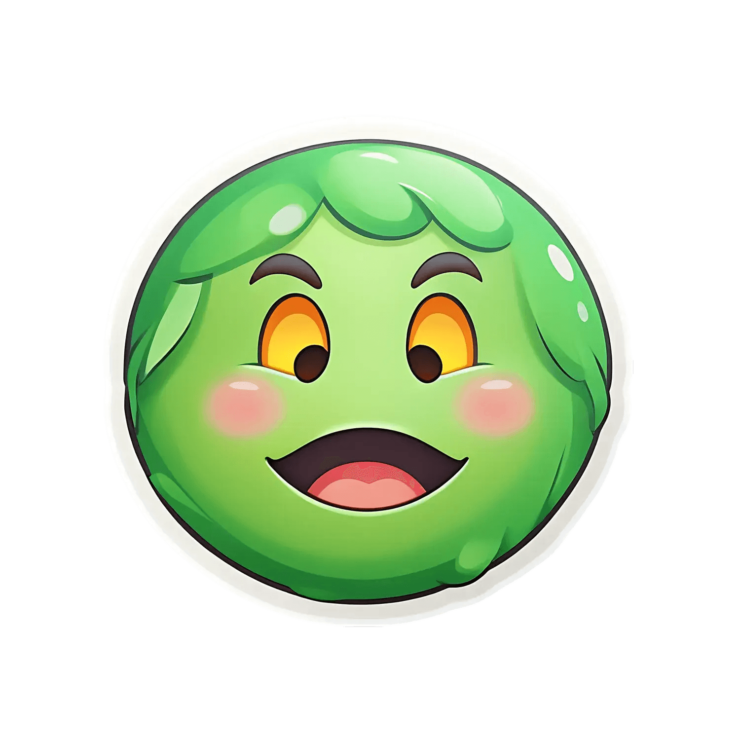 Green Smiley Face - Sticker - Heat Press Transfer