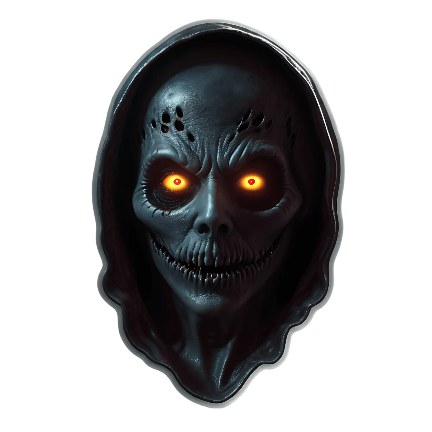 Grim Reaper Glow - Red Eye Sticker - Heat Press Transfer