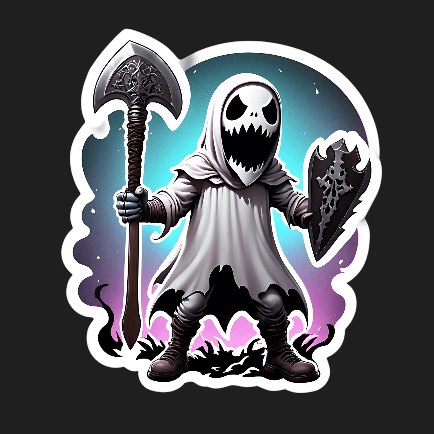 Grim Reaper Sticker - UV DTF Fantasy Theme - Heat Press Transfer