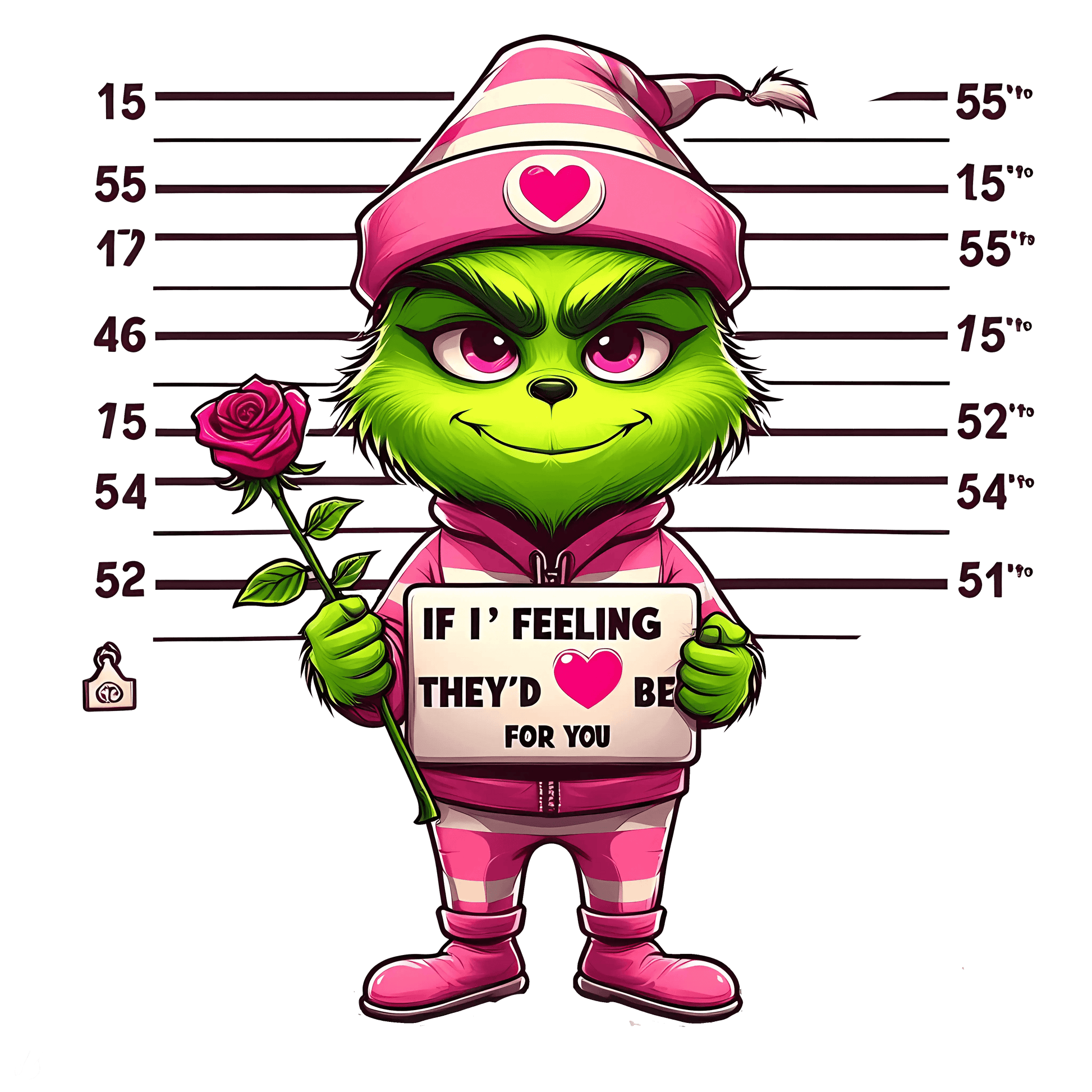 Grinch If I Feelings They'd Be For You Valentine's Day Design - DTF Ready To Press - Heat Press Transfer