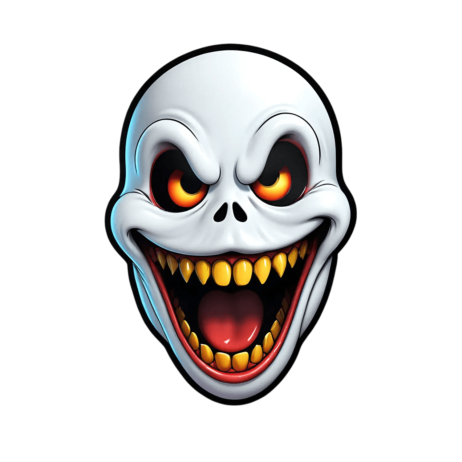 Halloween Skull Sticker - Durable UV Design - Heat Press Transfer