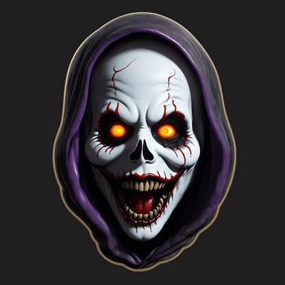 Halloween Skull - Sticker with Glowing Eyes - Heat Press Transfer