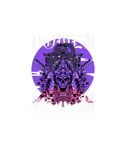 Hannya Mask Samurai - DTF Ready to Press - Heat Press Transfer