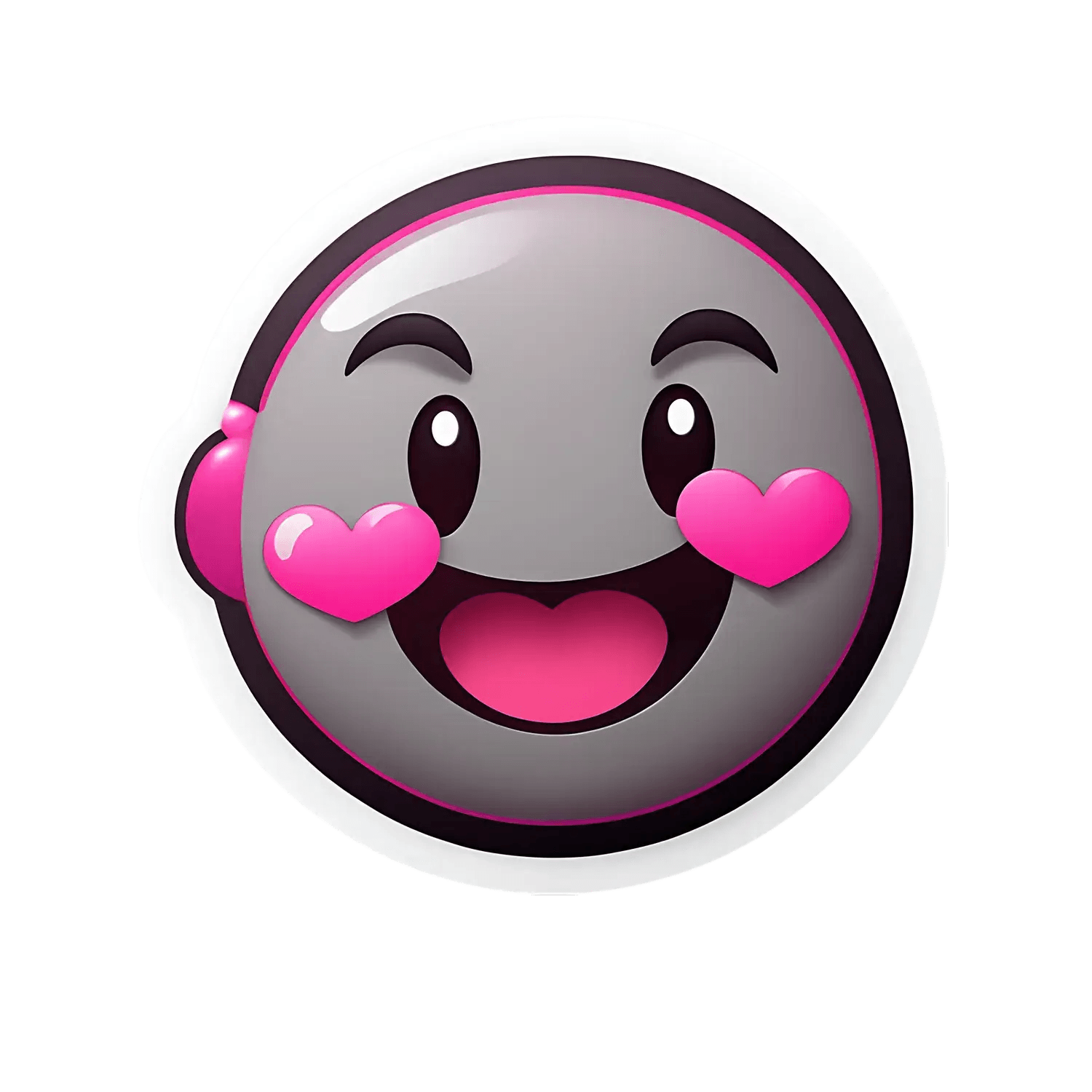 Happy Emoji - Love Heart Sticker - Heat Press Transfer