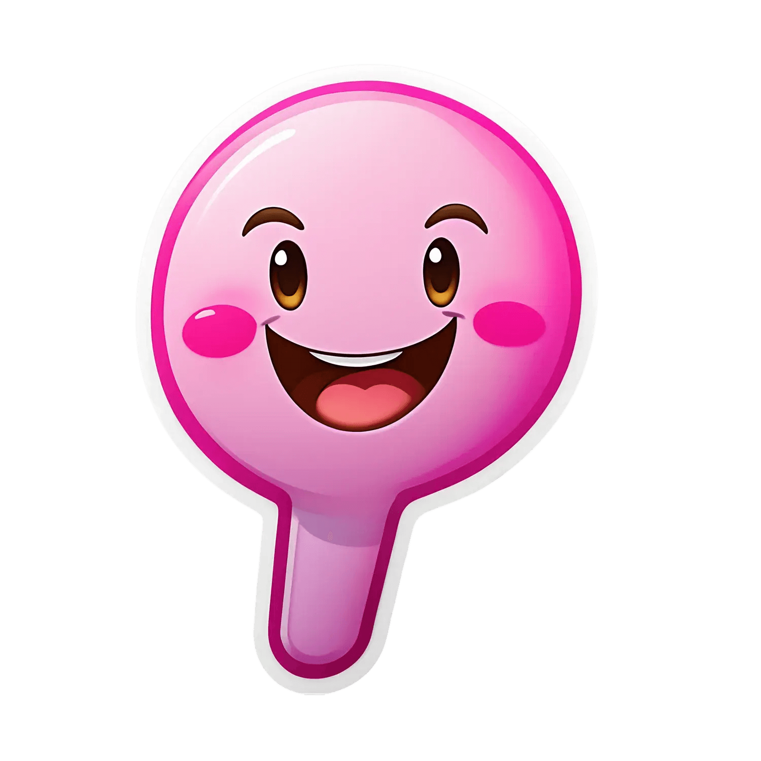 Happy Face Pink - Sticker - Heat Press Transfer