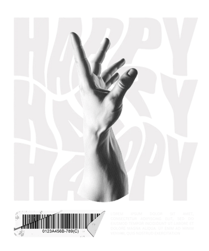 Happy Hand Pose - DTF Ready to Press - Heat Press Transfer