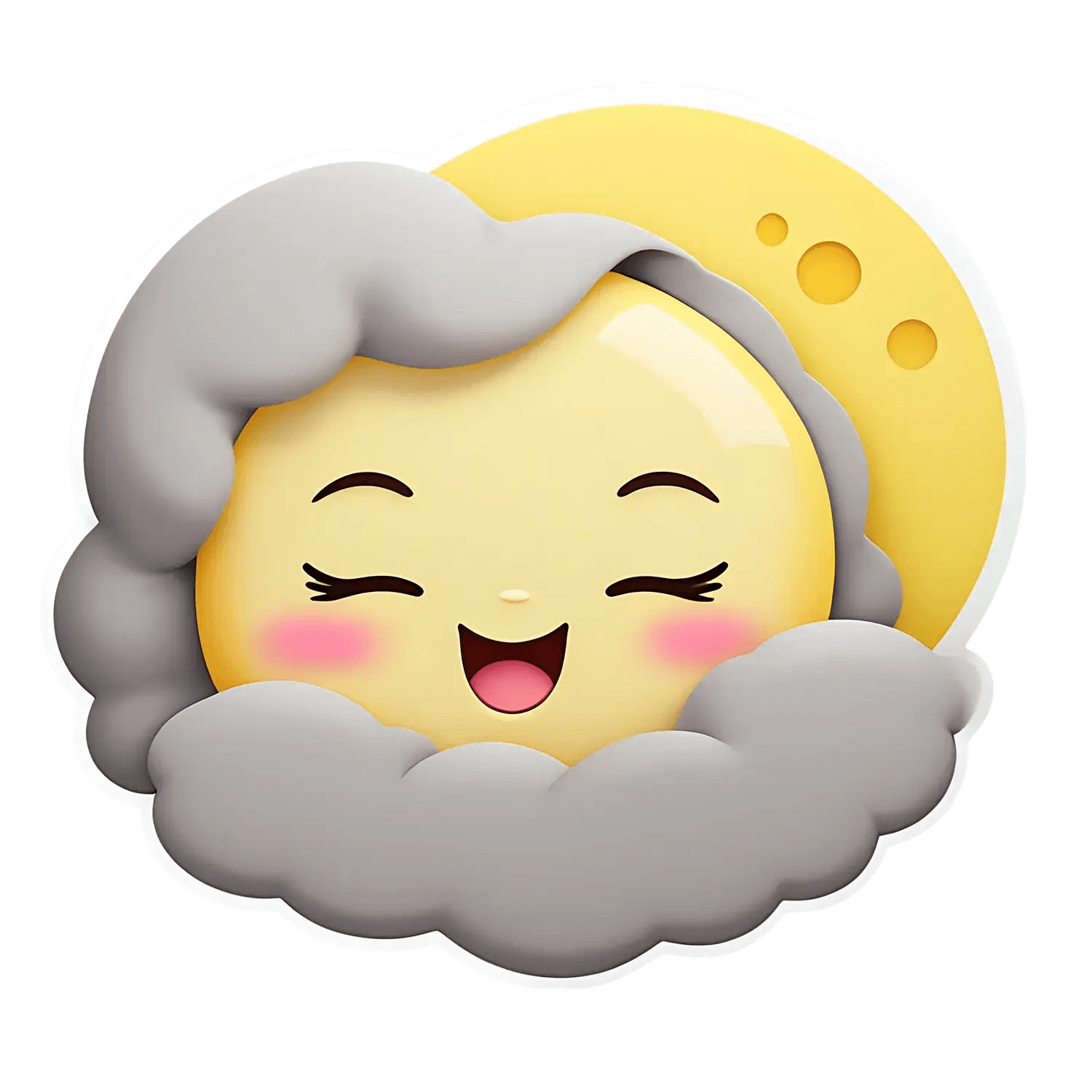 Happy Moon - Cute Sticker - Heat Press Transfer