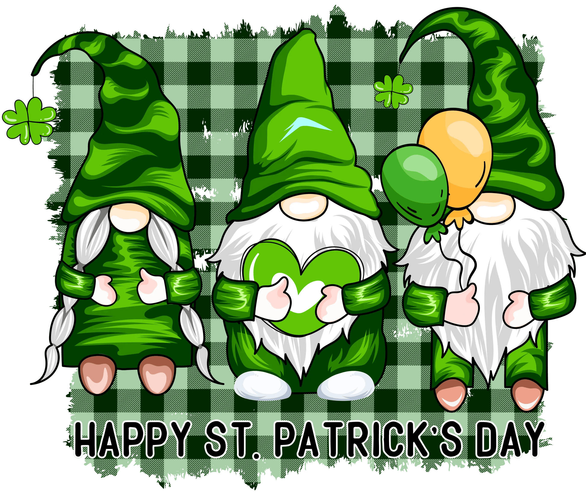 Happy Saint Patricks Day Gnomes Design - DTF Ready To Press - Heat Press Transfer