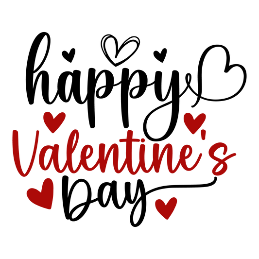 Happy Valentine's Day Heart Design - DTF Ready To Press - Heat Press Transfer