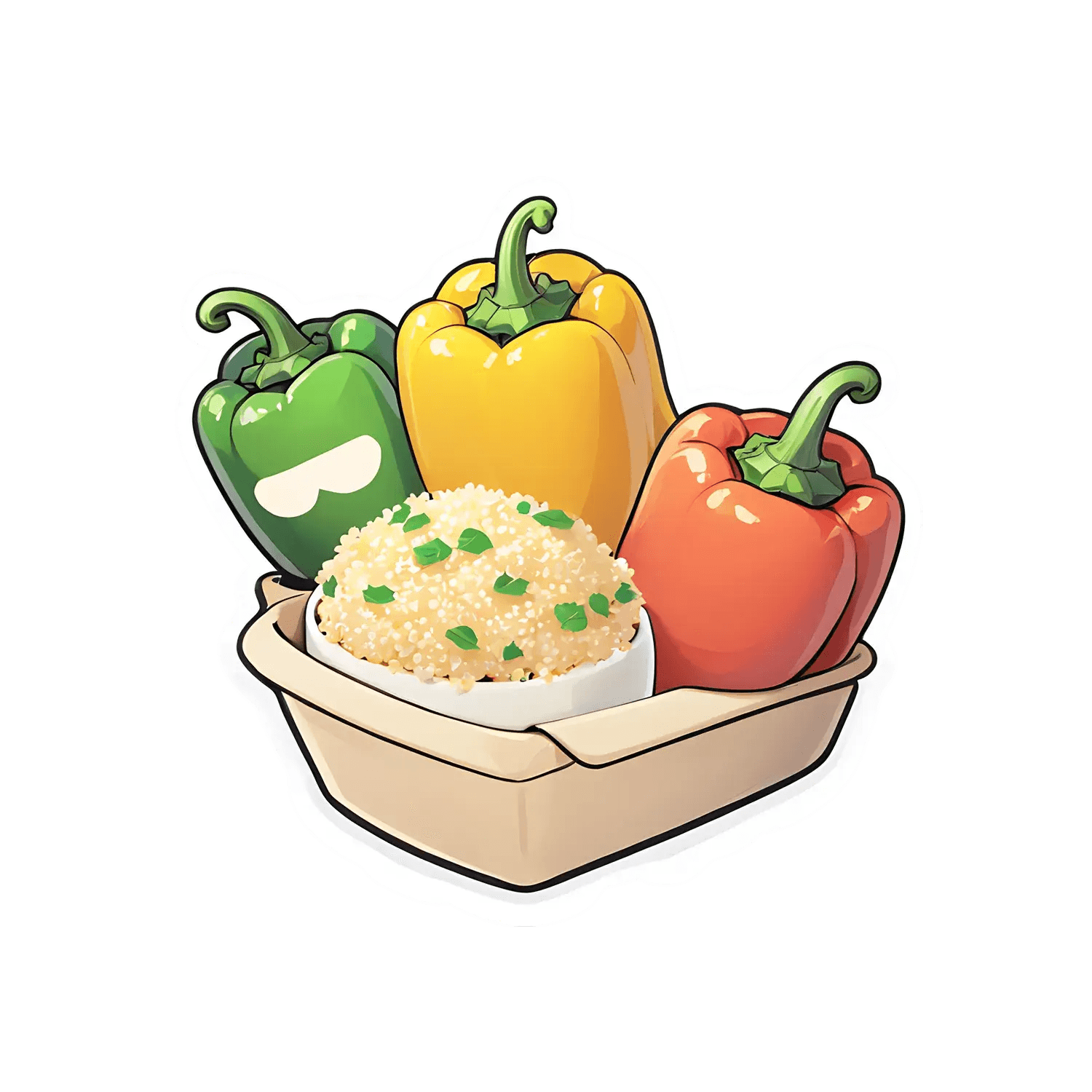 Healthy Food Box - Colorful Pepper Sticker - Heat Press Transfer