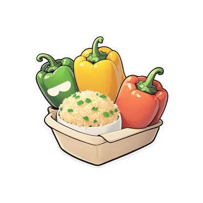 Healthy Food Box - Colorful Pepper Sticker - Heat Press Transfer