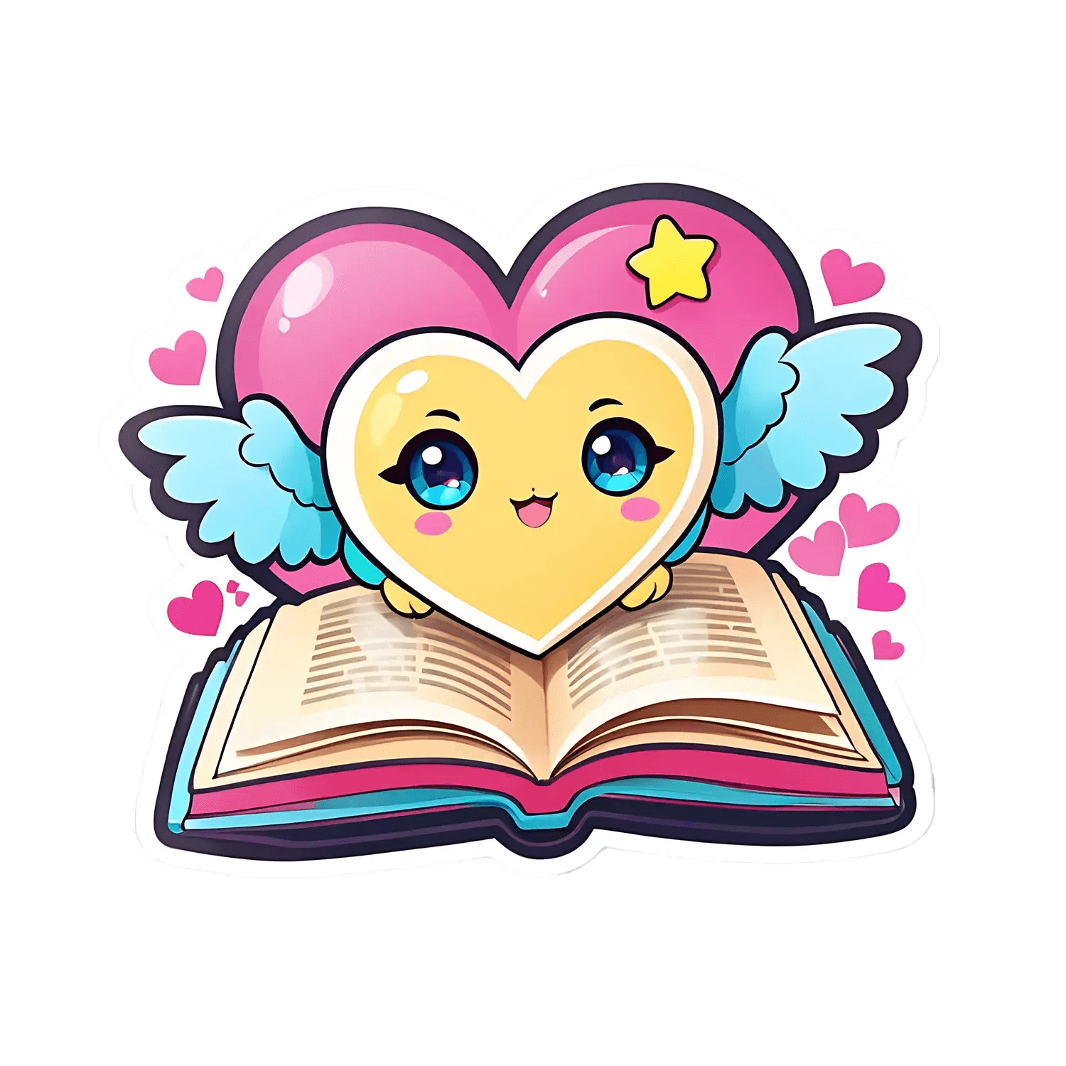Heart Angel - Reading Sticker - Heat Press Transfer