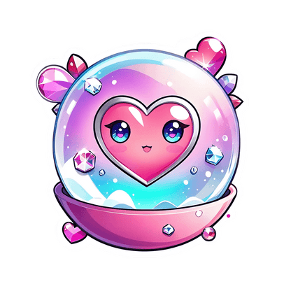 Heart Astronaut - Sparkle Sticker - Heat Press Transfer