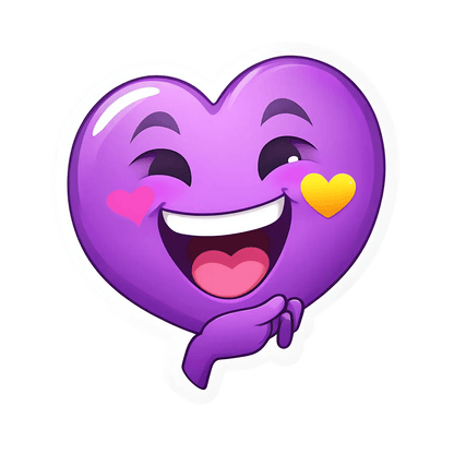 Heart Emoji Sticker - Colorful Love Expression - Heat Press Transfer