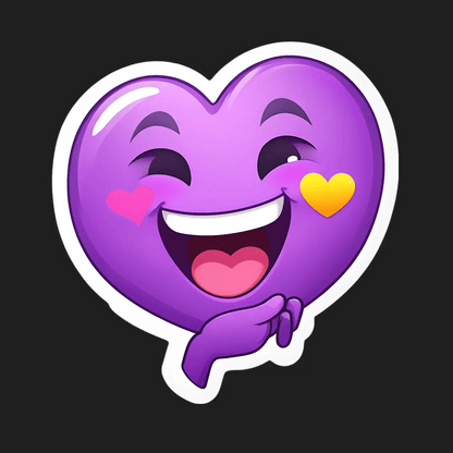 Heart Emoji Sticker - Colorful Love Expression - Heat Press Transfer