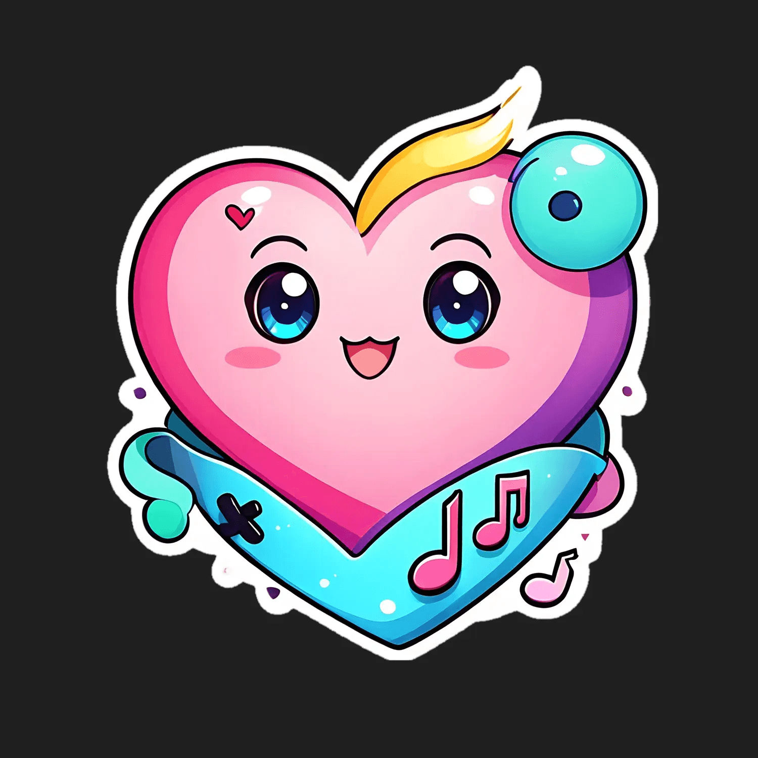 Heart Emoji Sticker - Cute UV DTF - Heat Press Transfer