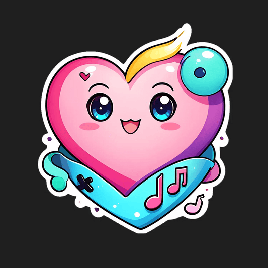 Heart Emoji Sticker - Cute UV DTF - Heat Press Transfer