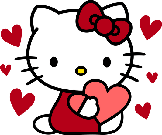 Hello Kitty Love Me Valentine's Day Design - DTF Ready To Press - Heat Press Transfer