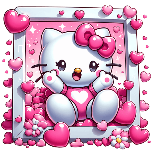 Hello Kitty Valentine's Day Love Me Design - DTF Ready To Press - Heat Press Transfer