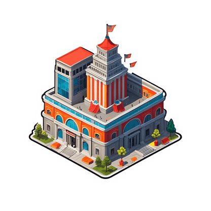 Historic Building Sticker - UV DTF Art - Heat Press Transfer