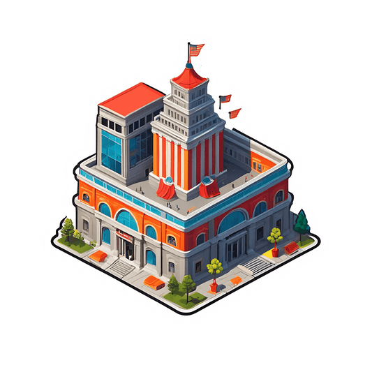 Historic Building Sticker - UV DTF Art - Heat Press Transfer