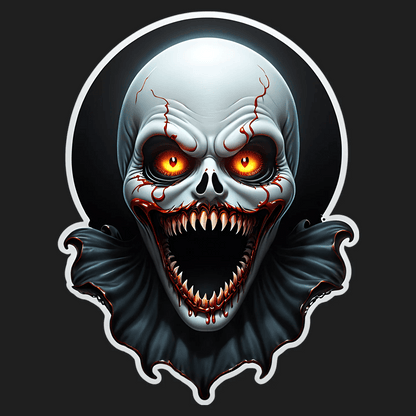 Horror Skull Sticker - UV DTF Design - Heat Press Transfer