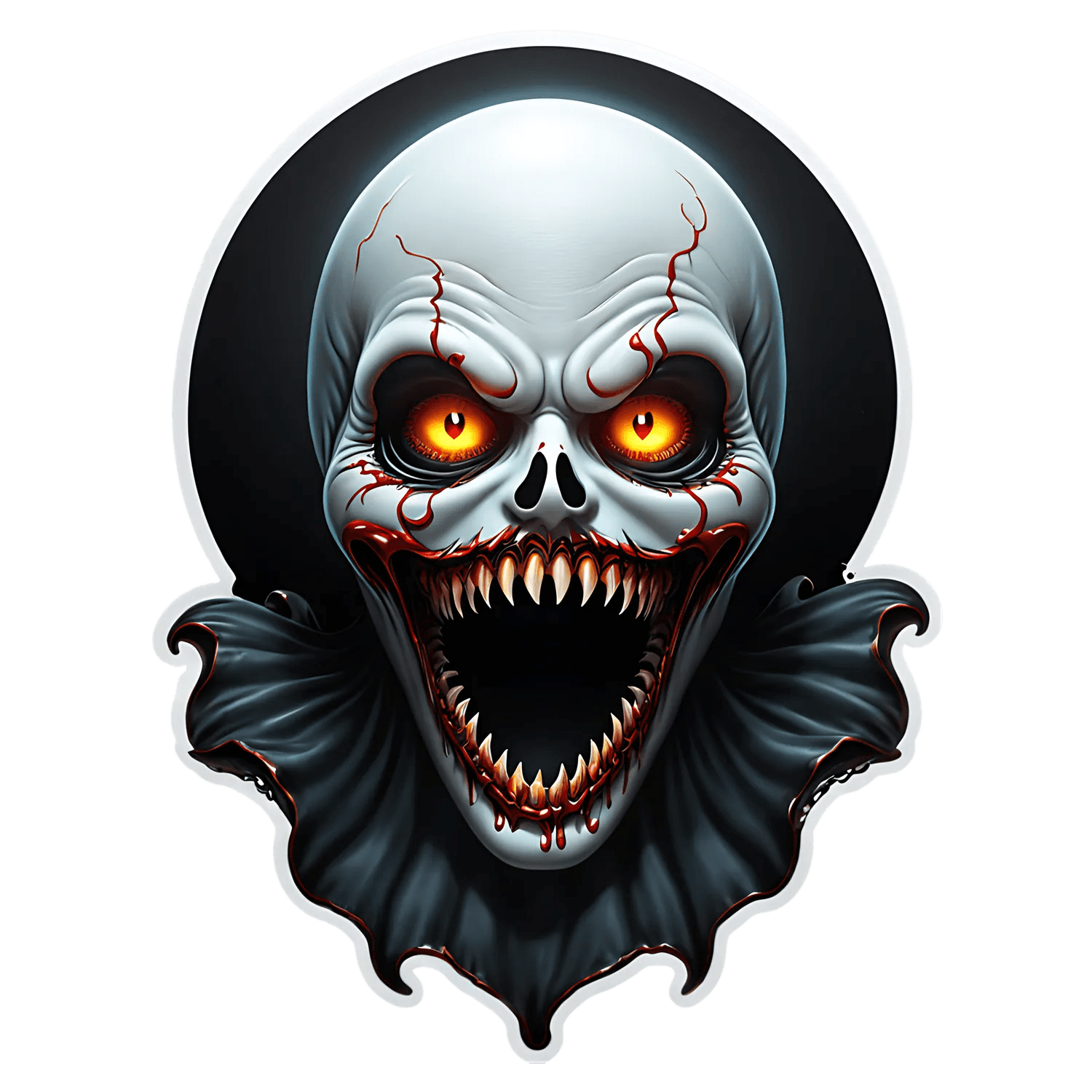 Horror Skull Sticker - UV DTF Design - Heat Press Transfer
