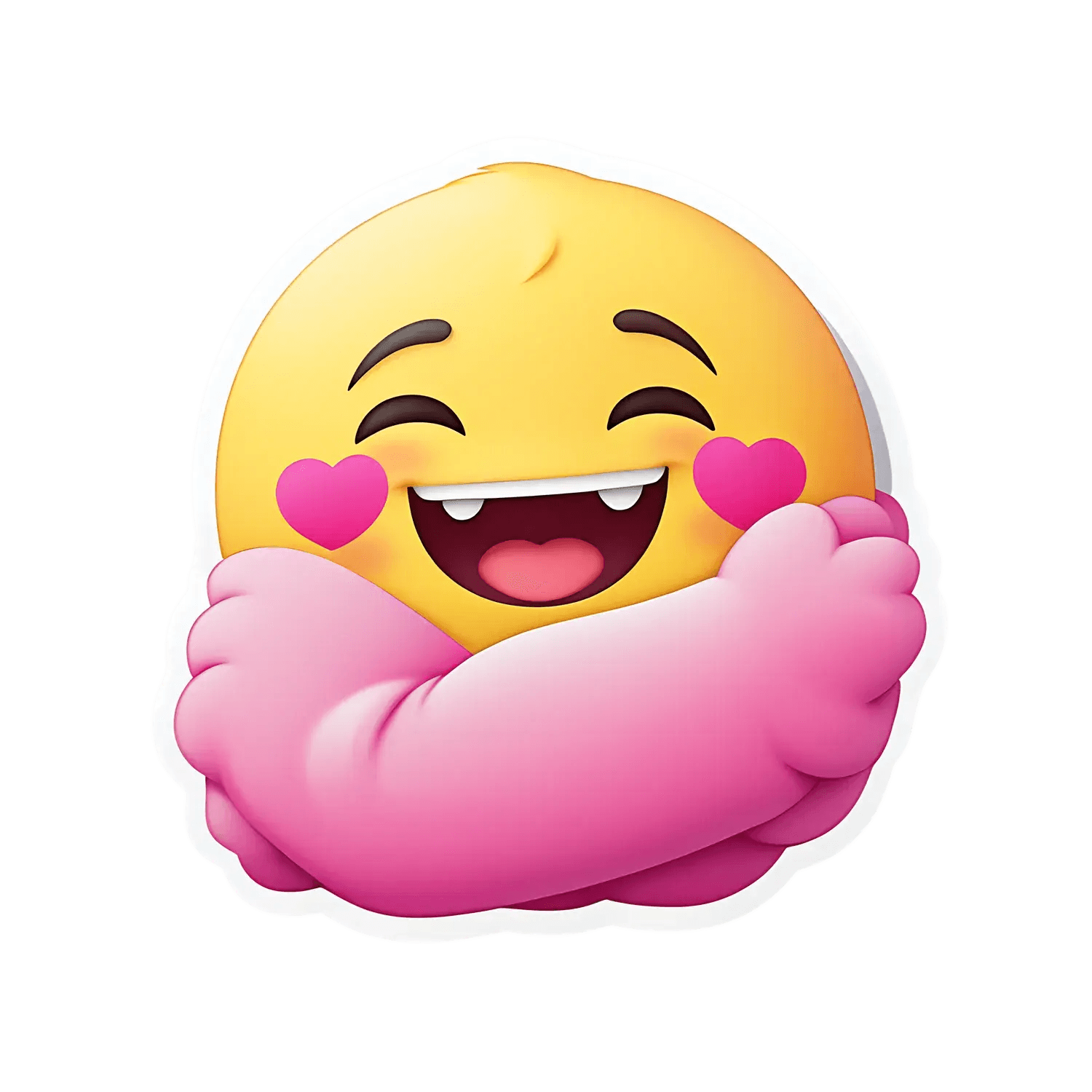 Hugging Hearts Emoji Sticker - Heat Press Transfer