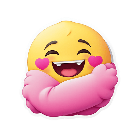 Hugging Hearts Emoji Sticker - Heat Press Transfer