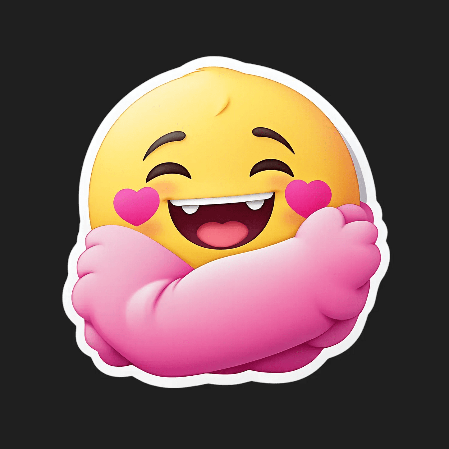 Hugging Hearts Emoji Sticker - Heat Press Transfer