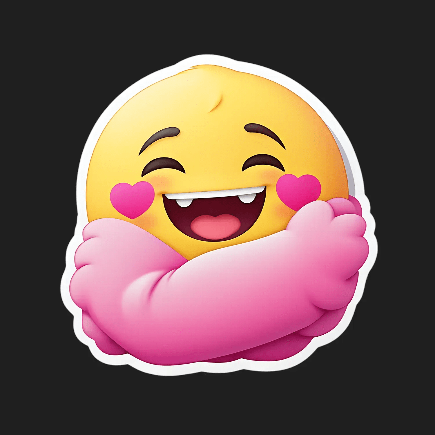 Hugging Hearts Emoji Sticker - Heat Press Transfer