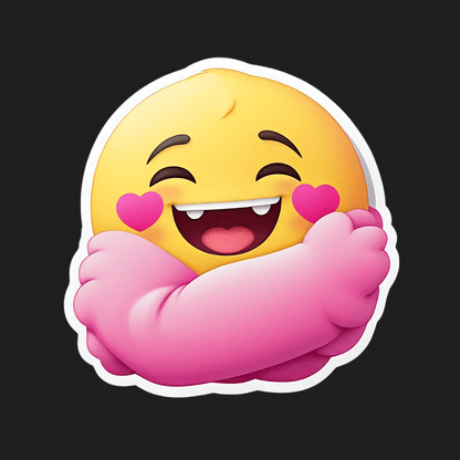 Hugging Hearts Emoji Sticker - Heat Press Transfer