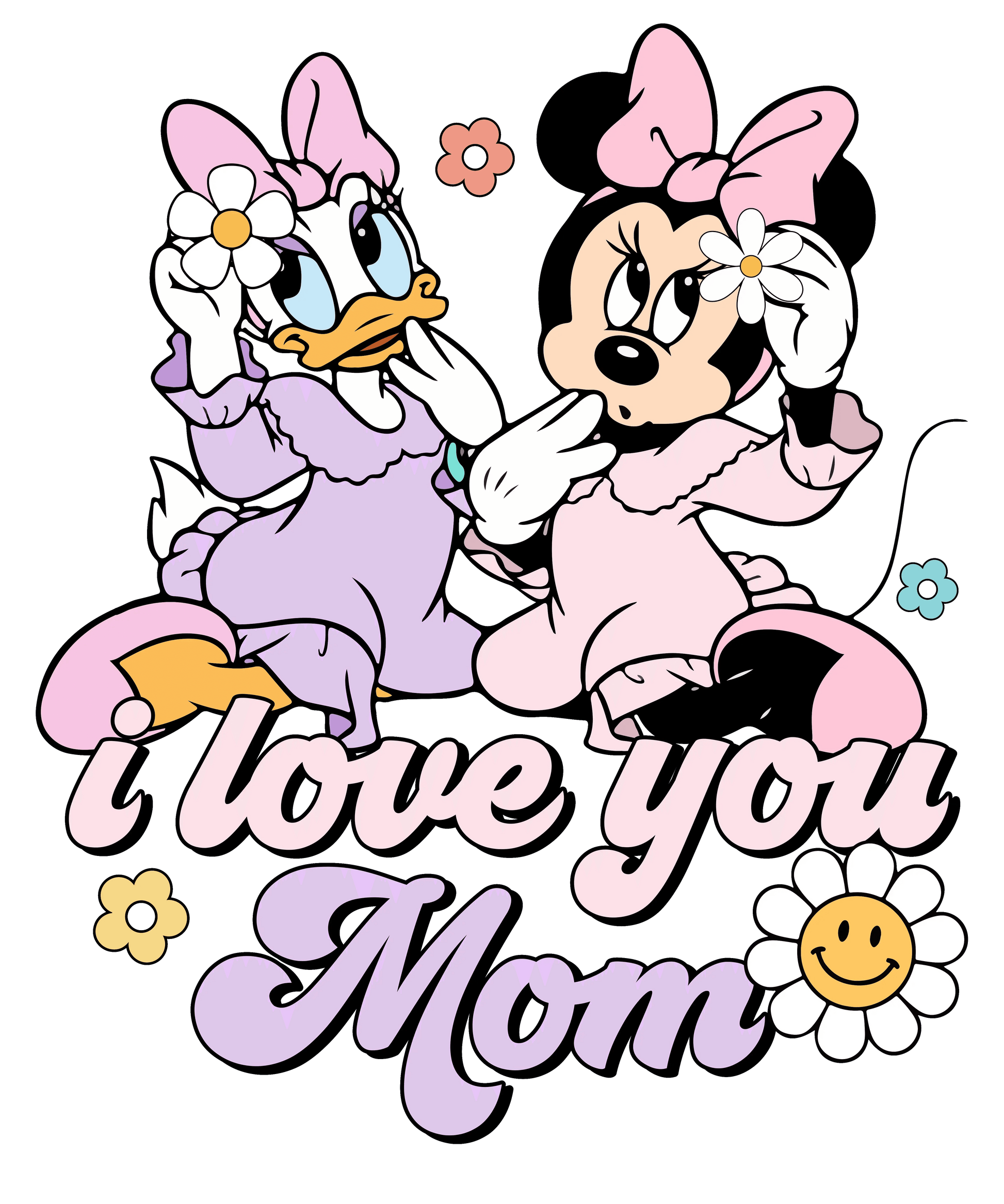 I Love You Mom Minnie Design - DTF Ready To Press - Heat Press Transfer