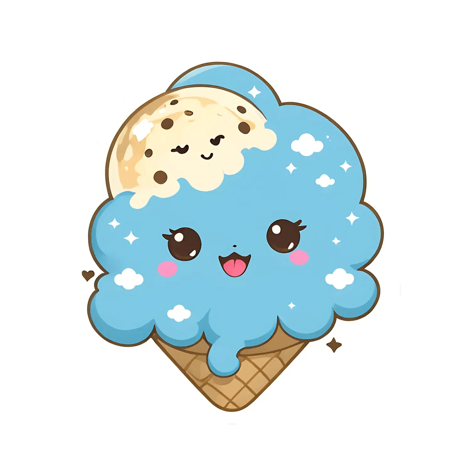 Ice Cream Cone Sticker - Adorable Cartoon - Heat Press Transfer