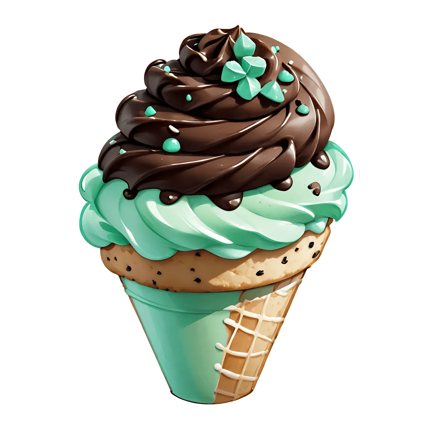 Ice Cream Cone Sticker - Vibrant and Sweet - Heat Press Transfer