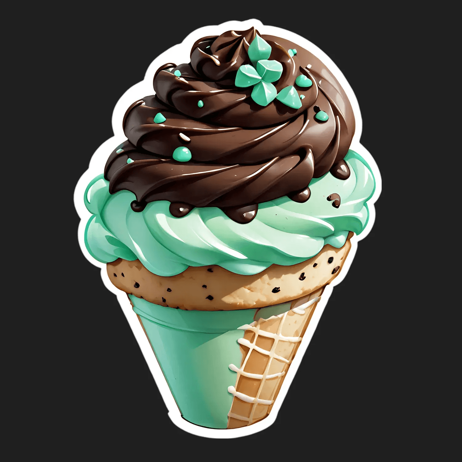 Ice Cream Cone Sticker - Vibrant and Sweet - Heat Press Transfer