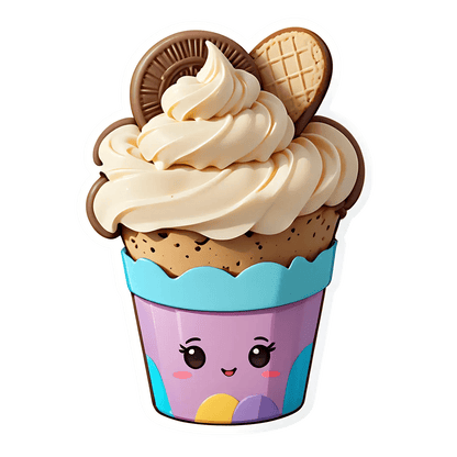Ice Cream Cupcake - Sticker - Heat Press Transfer