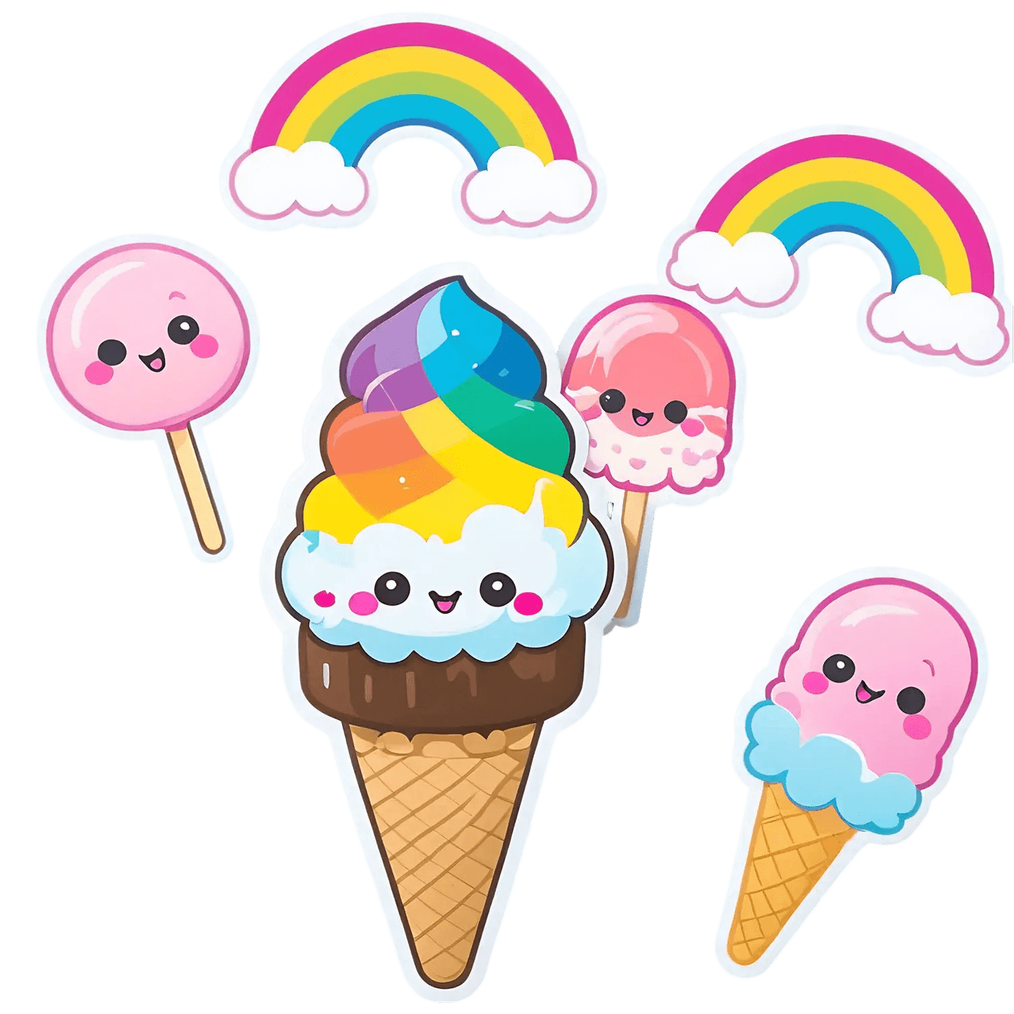 Ice Cream Rainbow - Sticker - Heat Press Transfer