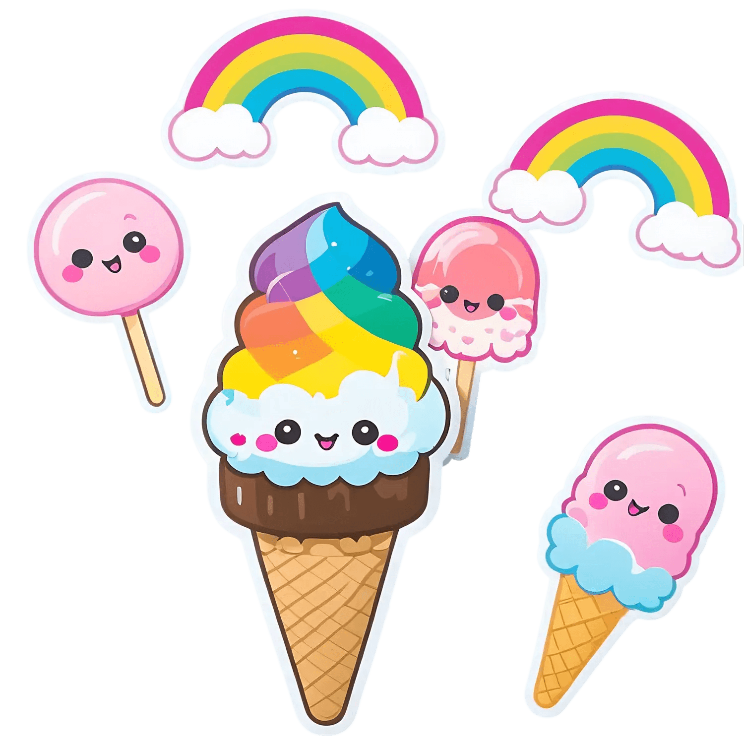Ice Cream Rainbow - Sticker - Heat Press Transfer