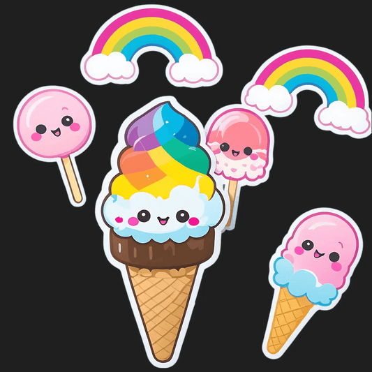 Ice Cream Rainbow - Sticker - Heat Press Transfer