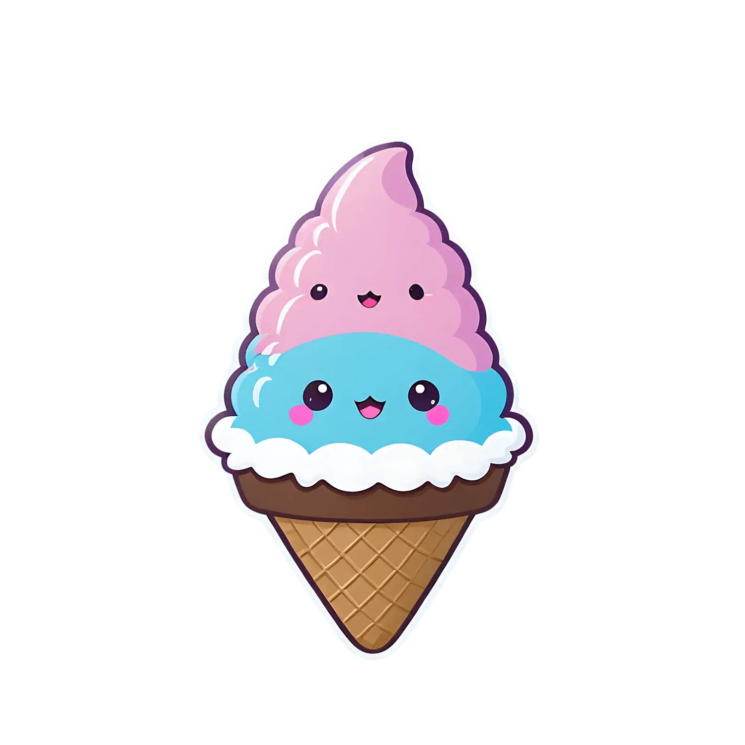 Ice Cream Smile - UV DTF Sticker - Heat Press Transfer