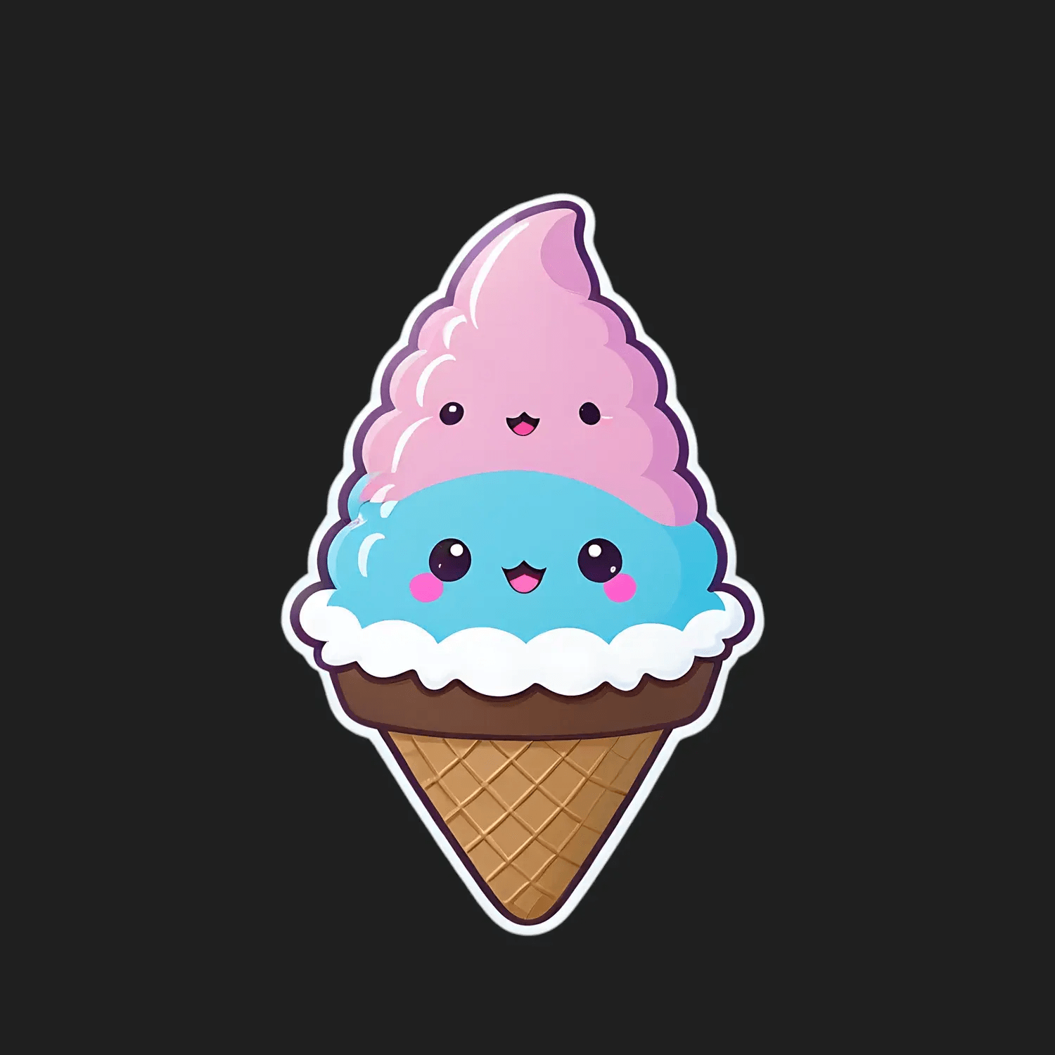 Ice Cream Smile - UV DTF Sticker - Heat Press Transfer