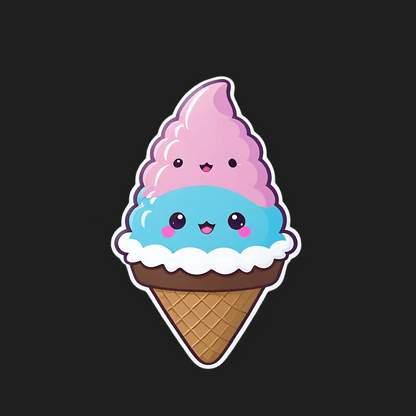 Ice Cream Smile - UV DTF Sticker - Heat Press Transfer