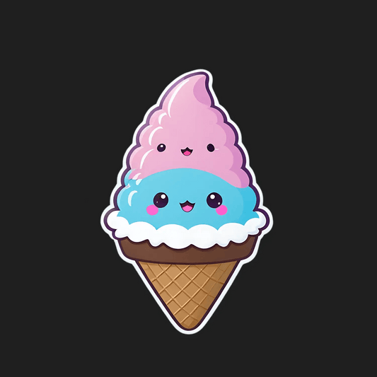 Ice Cream Smile - UV DTF Sticker - Heat Press Transfer