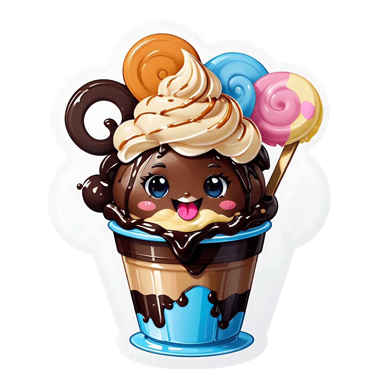 Ice Cream Sundae Sticker - Cute UV DTF - Heat Press Transfer