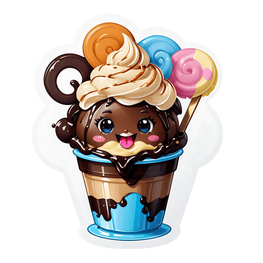 Ice Cream Sundae Sticker - Cute UV DTF - Heat Press Transfer
