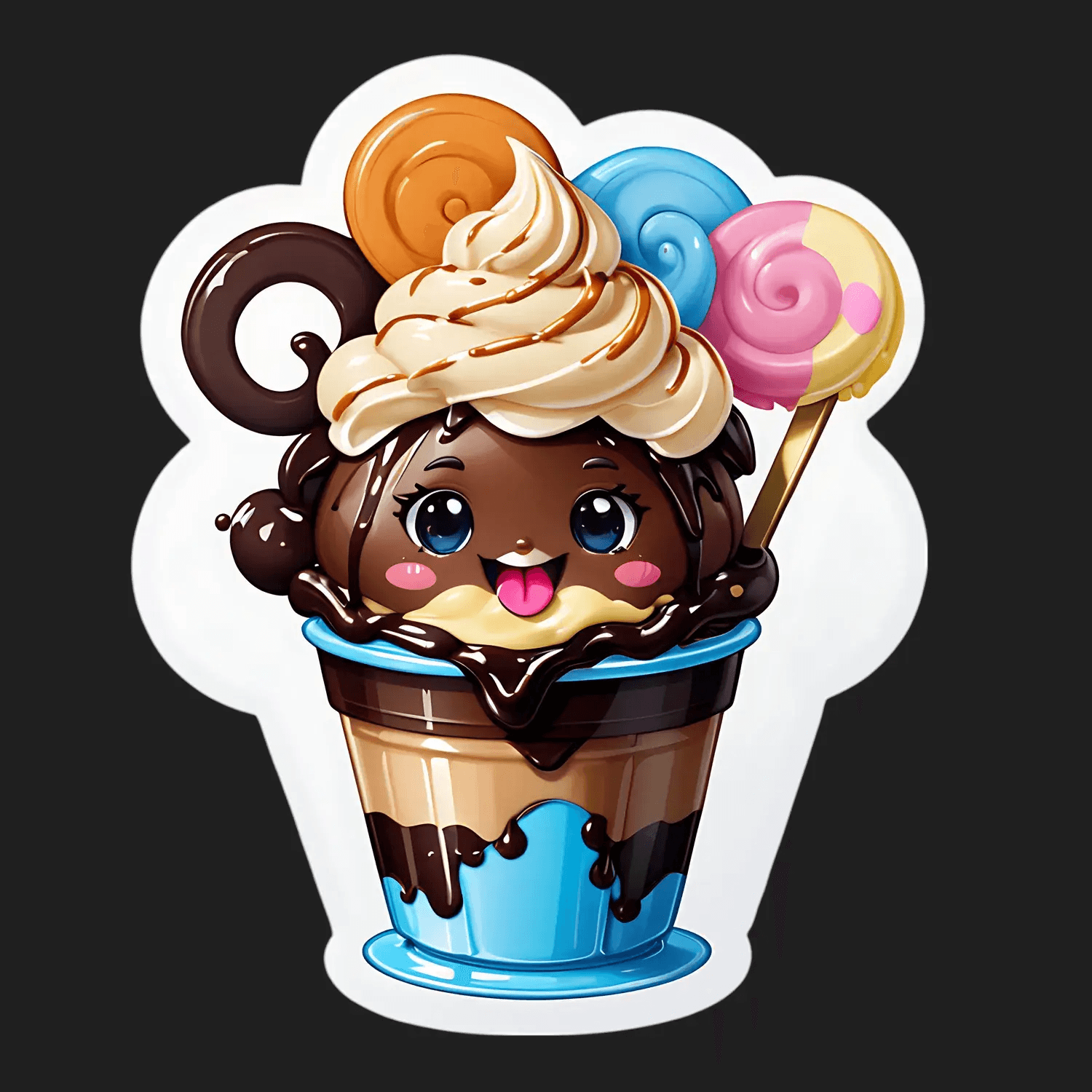 Ice Cream Sundae Sticker - Cute UV DTF - Heat Press Transfer