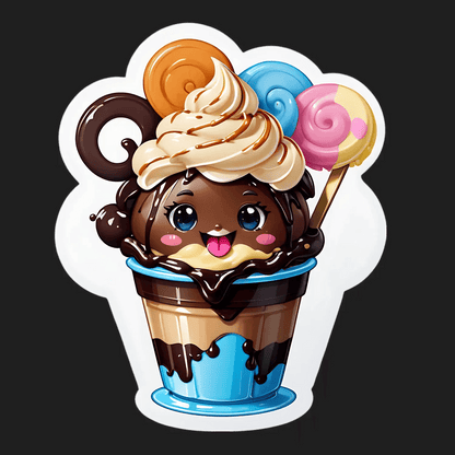 Ice Cream Sundae Sticker - Cute UV DTF - Heat Press Transfer