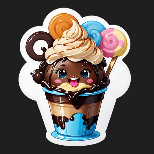 Ice Cream Sundae Sticker - Cute UV DTF - Heat Press Transfer